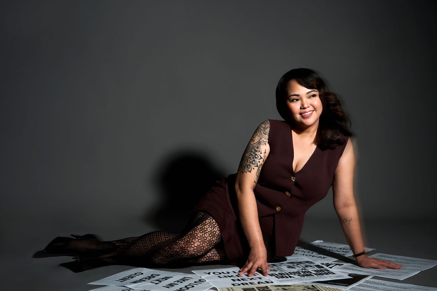 A sequence of artistic branding photos for a female founder by Studio TingTing in Sydney studio.