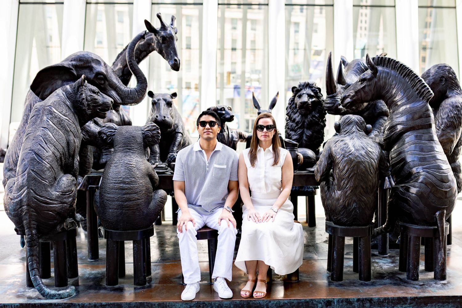 Engagement Session by Husband and Wife Wedding Photography Team Fireside Sparrow Photography. World Trade Center. NYC