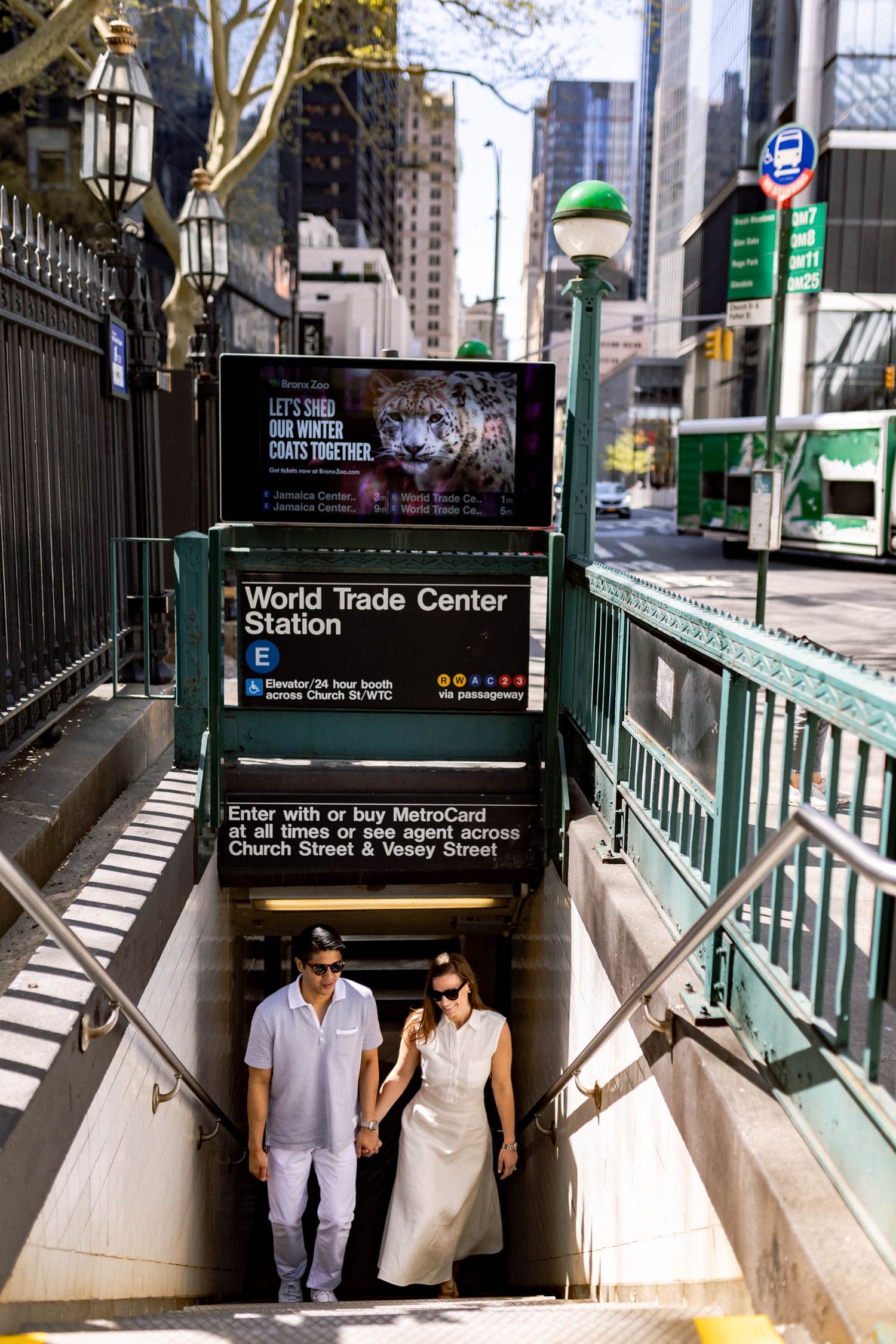 Engagement Session by Husband and Wife Wedding Photography Team Fireside Sparrow Photography. World Trade Center. NYC