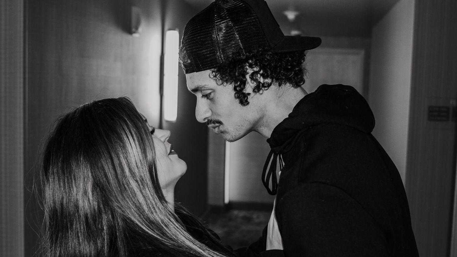 A black and white photograph. A Night Out Productions. Duluth, MN. Photographer
