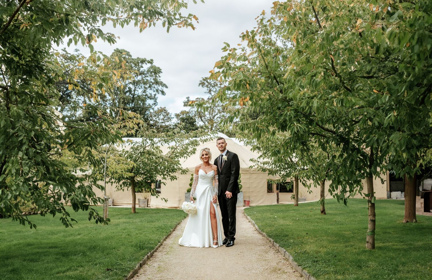 Bride and groom, intimate shoot, wedding day. Thorpe Garden; Tamworth