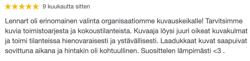 Viiden tähden palaute