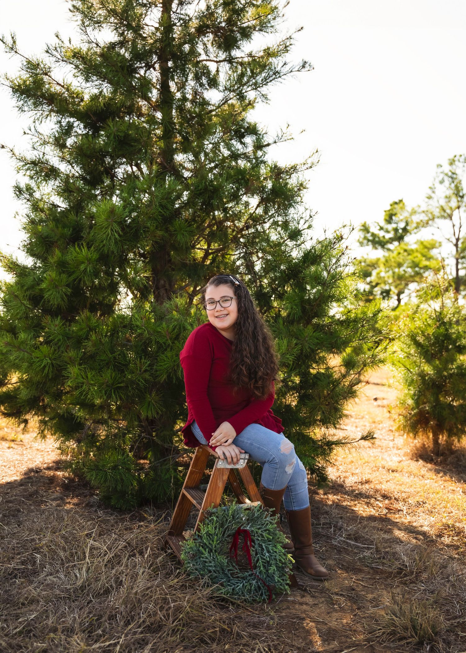 Christmas tree farm lifestyle photography, Elgin TX