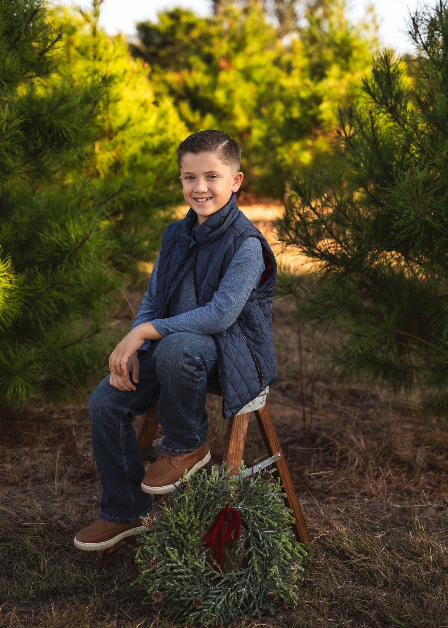 Christmas tree farm lifestyle photography, Elgin TX