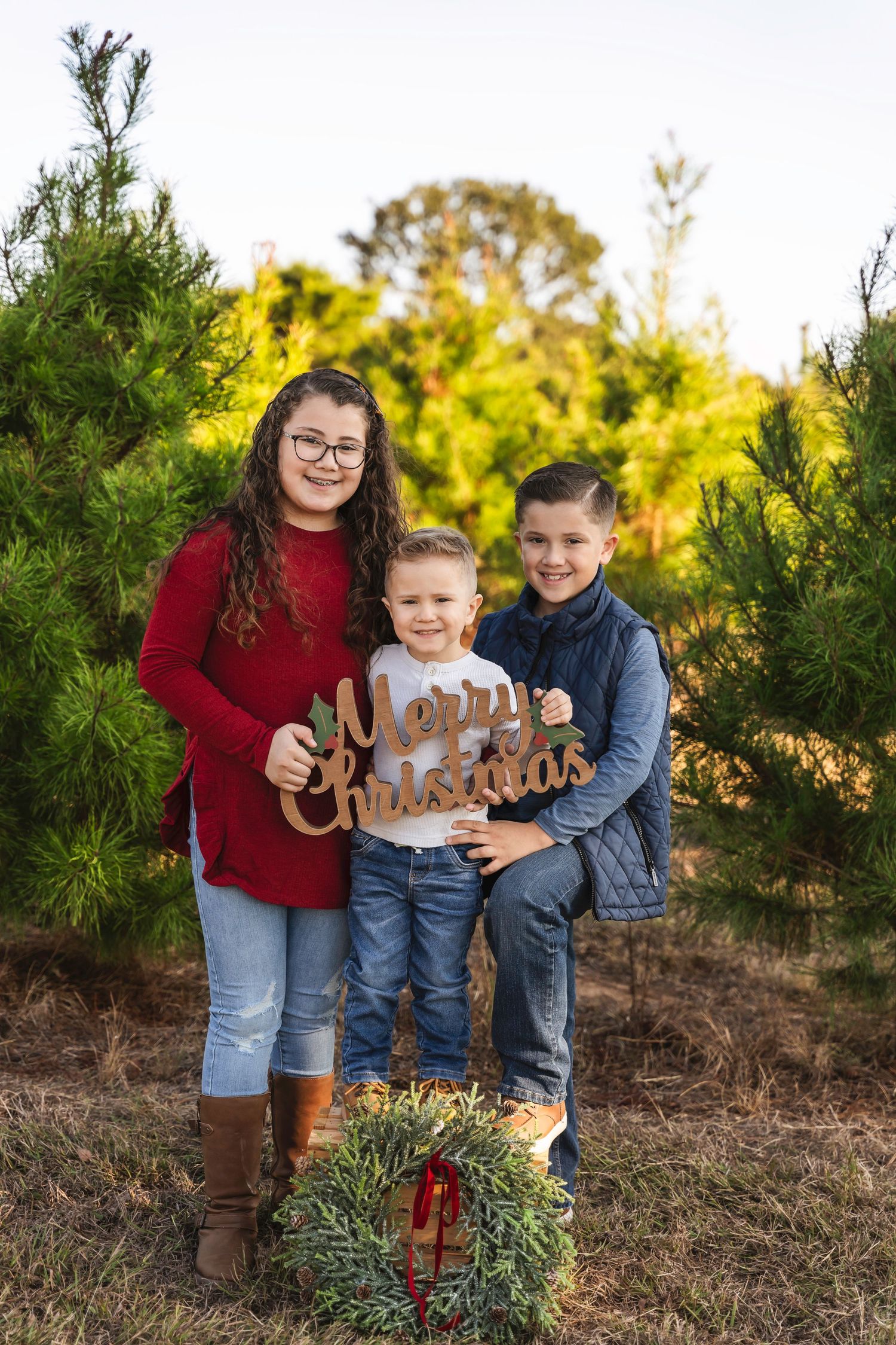 Christmas tree farm lifestyle photography, Elgin TX