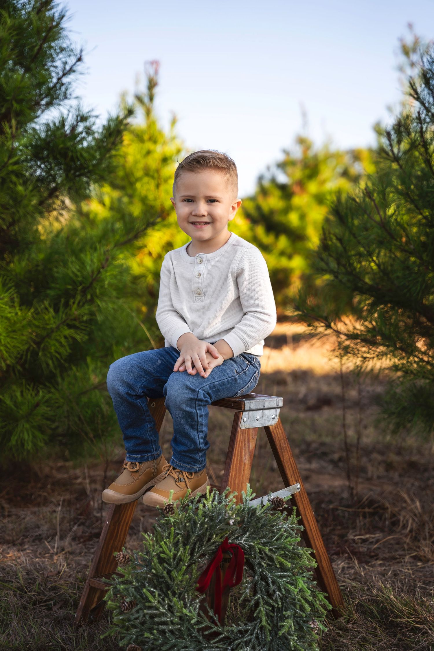 Christmas tree farm lifestyle photography, Elgin TX
