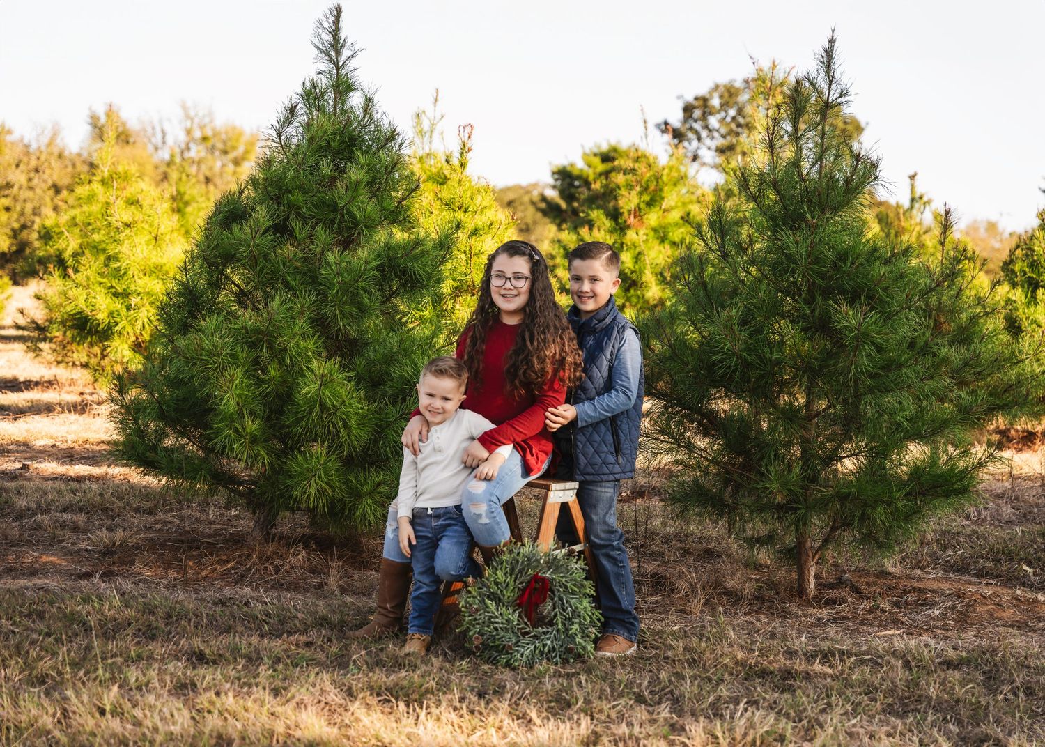 Christmas tree farm lifestyle photography, Elgin TX