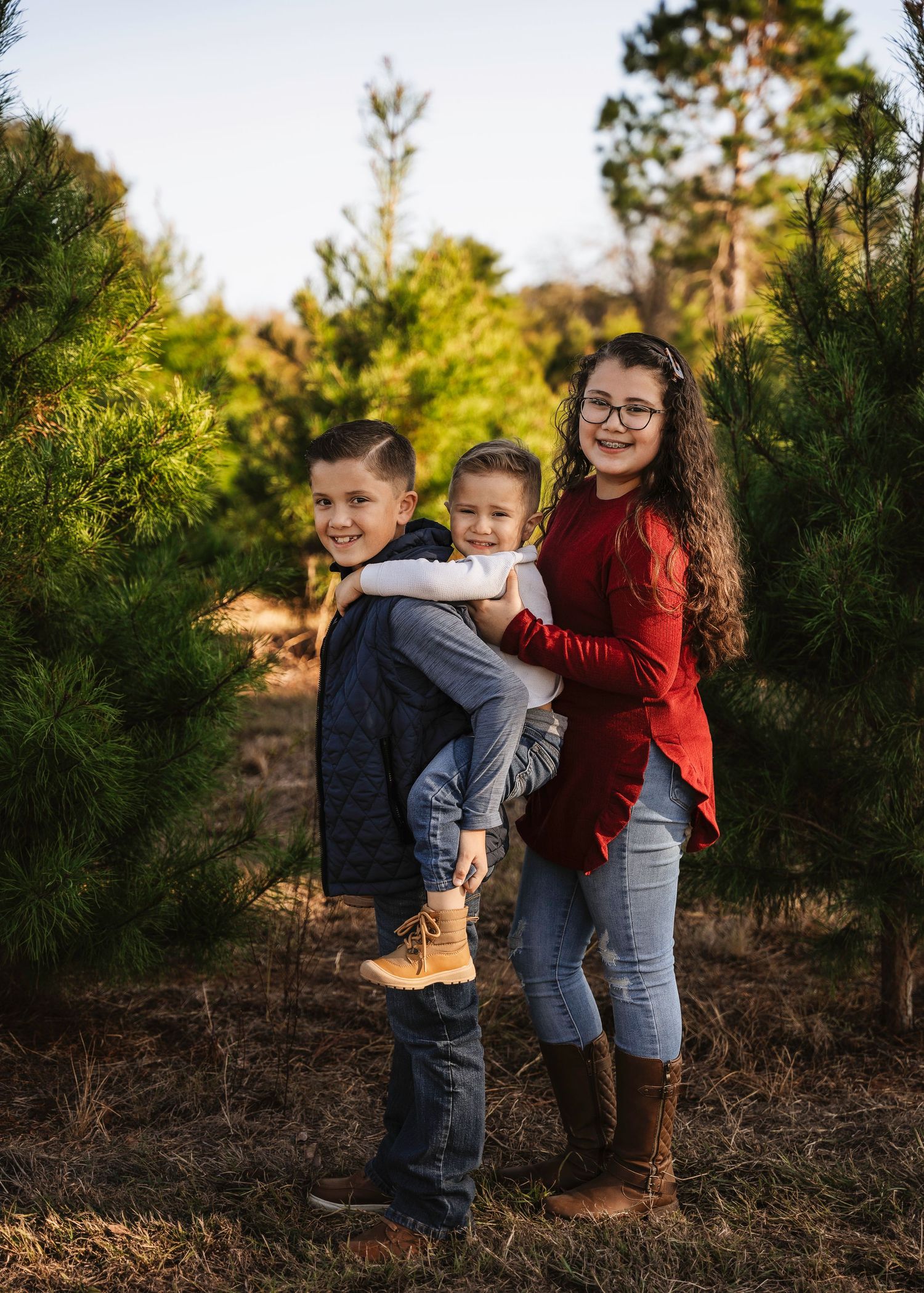 Christmas tree farm lifestyle photography, Elgin TX