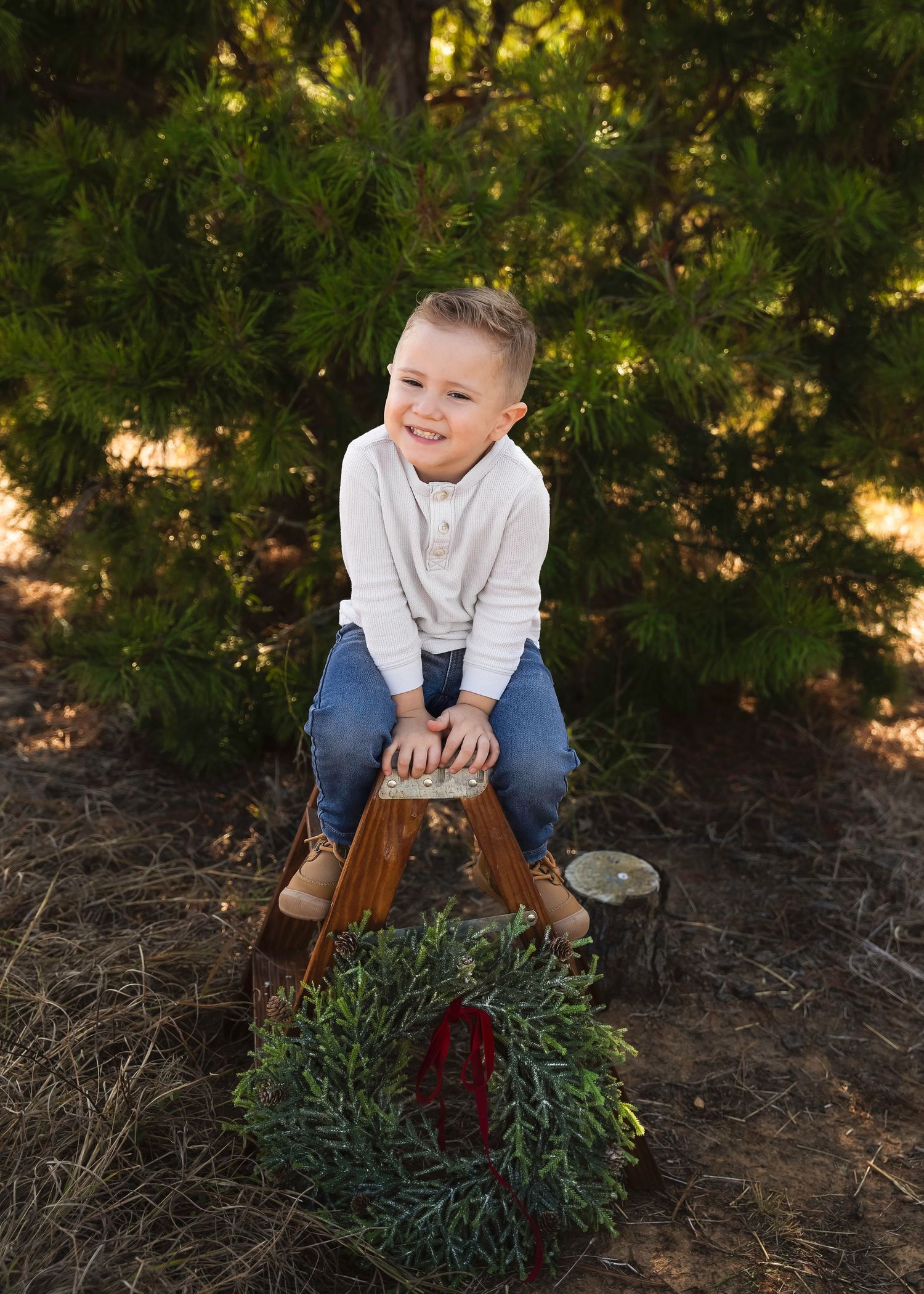 Christmas tree farm lifestyle photography, Elgin TX
