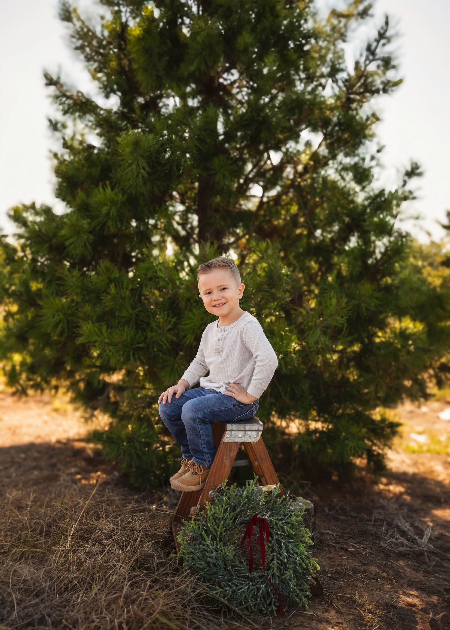 Christmas tree farm lifestyle photography, Elgin TX