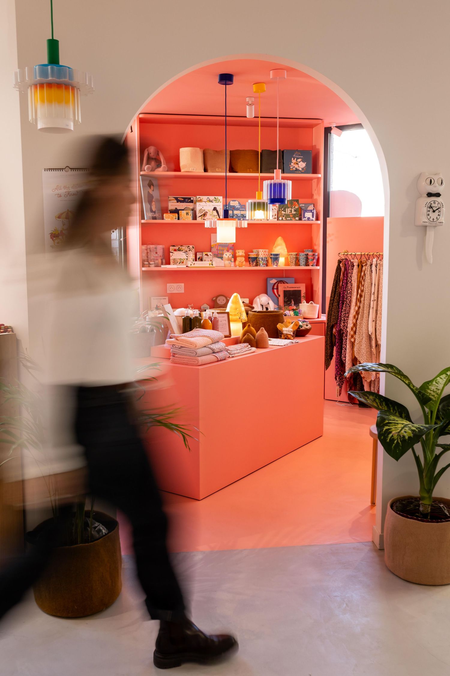 Photographie d’intérieur de la boutique Mouflette, création de contenus visuels pour concept store et marque enfant.