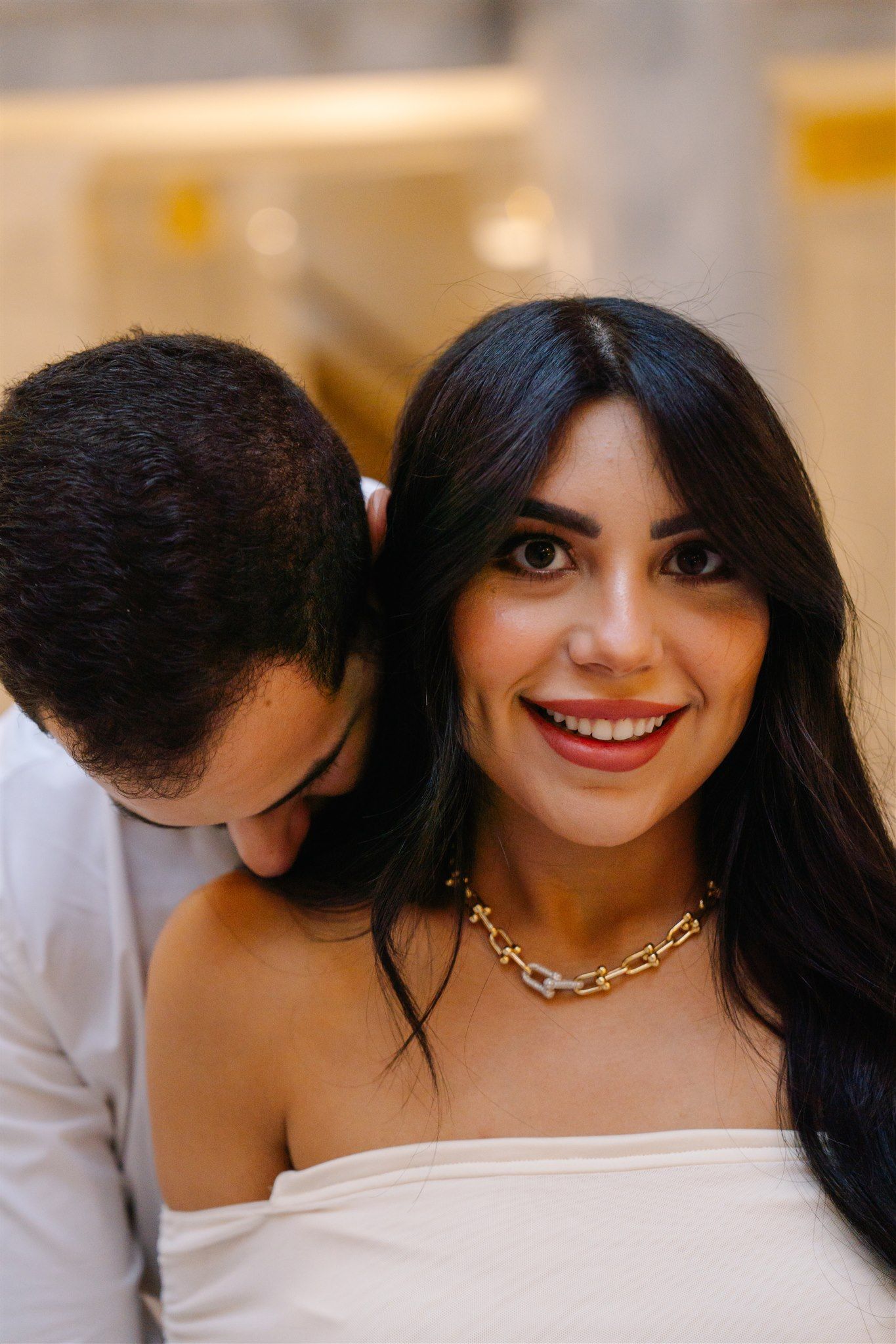 Romantic sequence of intimate close-up shots in soft lighting.