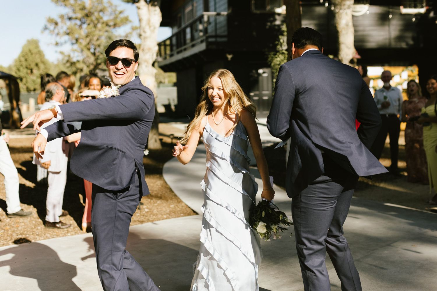 Candid photograph from wedding reception at Shay Meadow Ranch in Big Bear California