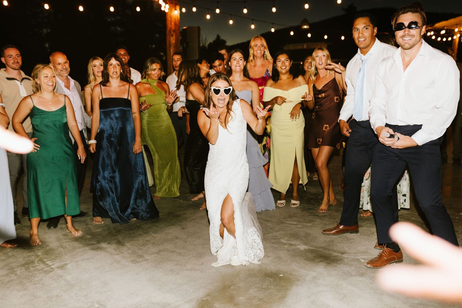 Candid image of wedding reception at Shay Meadows Ranch in Big Bear California