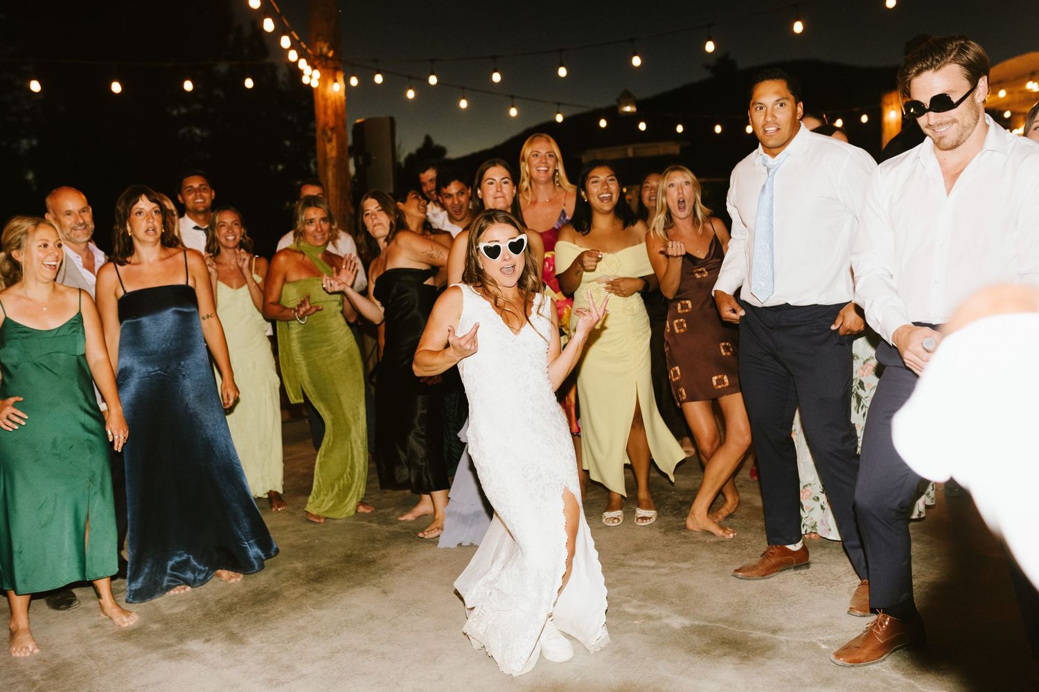 Candid image of wedding reception at Shay Meadows Ranch in Big Bear California