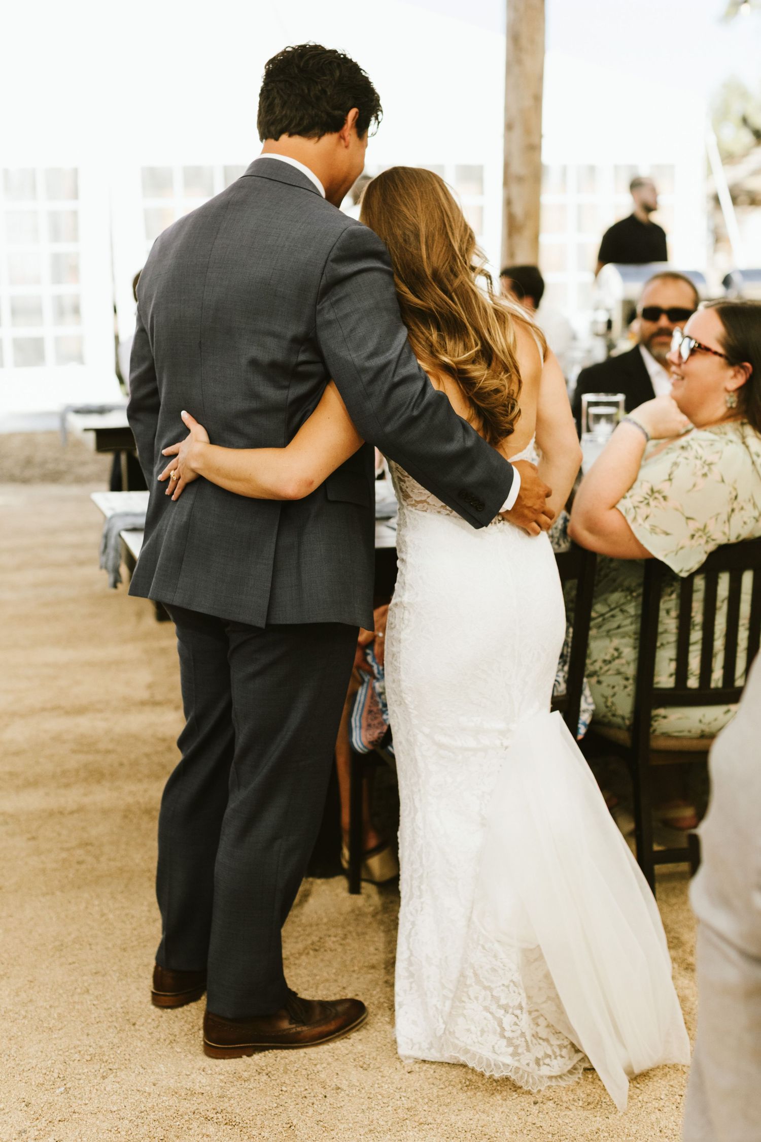 Candid photograph from wedding reception at Shay Meadow Ranch in Big Bear California