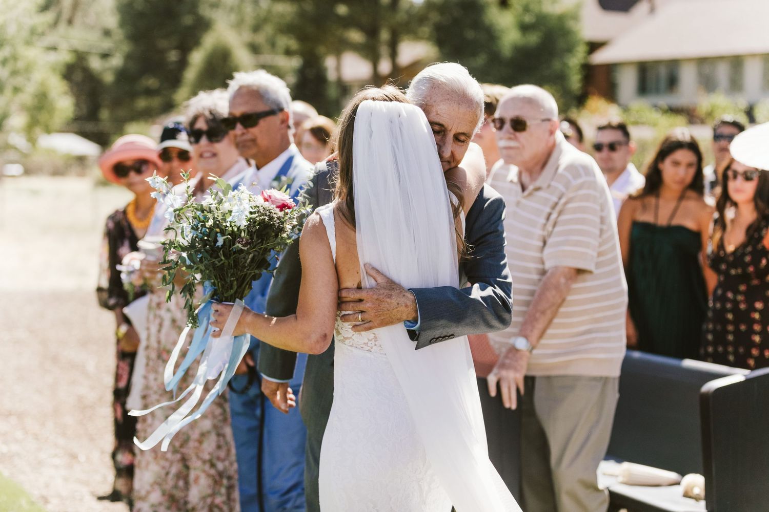 Photograph from wedding ceremony at Shay Meadow Ranch in Big Bear California