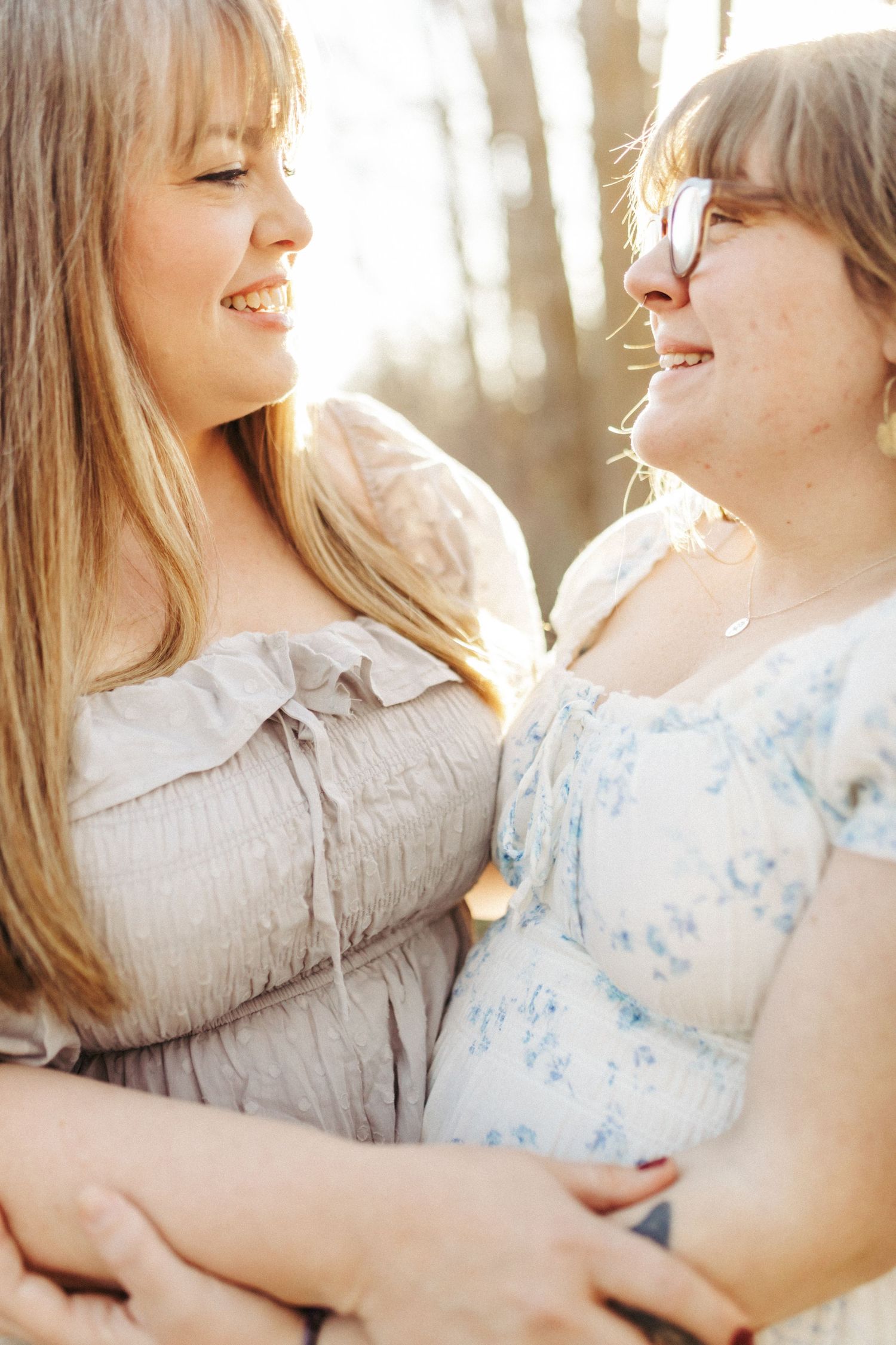 Candid image of a mother and daughter
