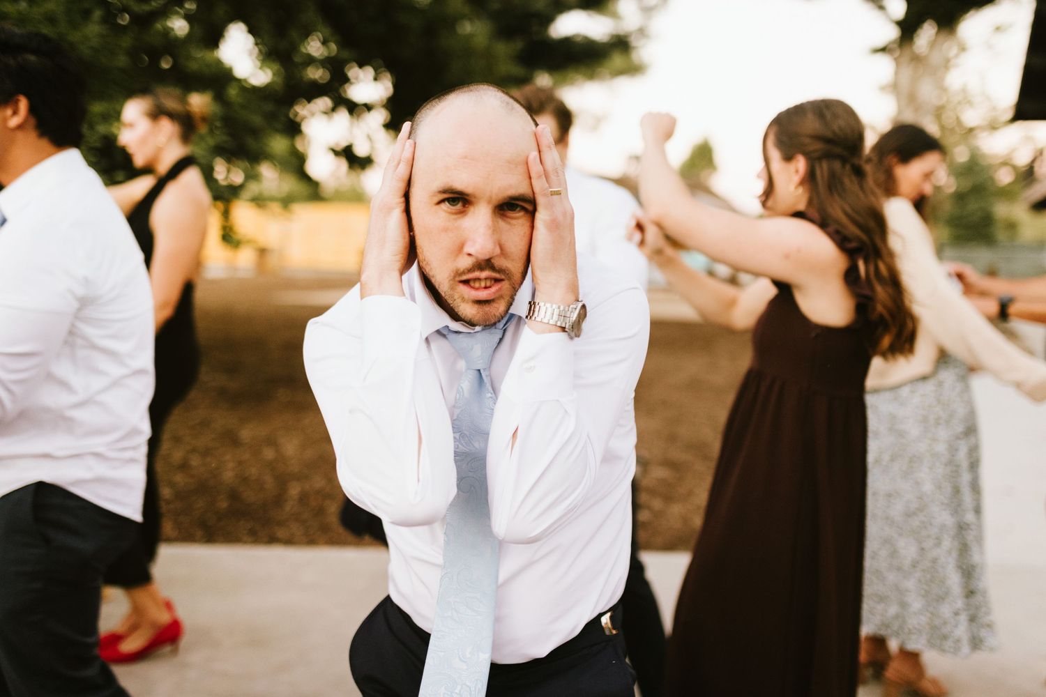 Candid image of wedding reception at Shay Meadows Ranch in Big Bear California