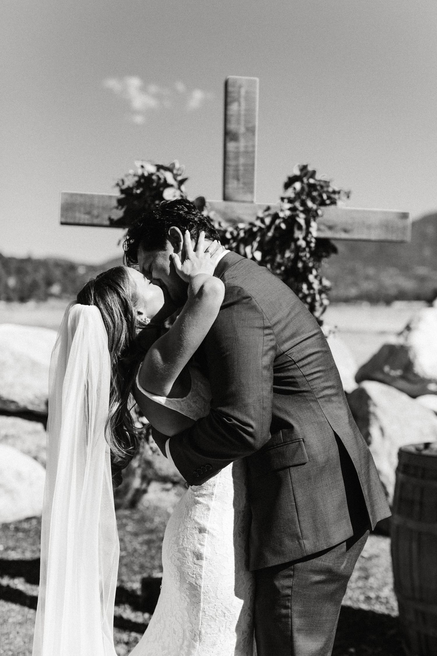 Photograph from wedding ceremony at Shay Meadow Ranch in Big Bear California