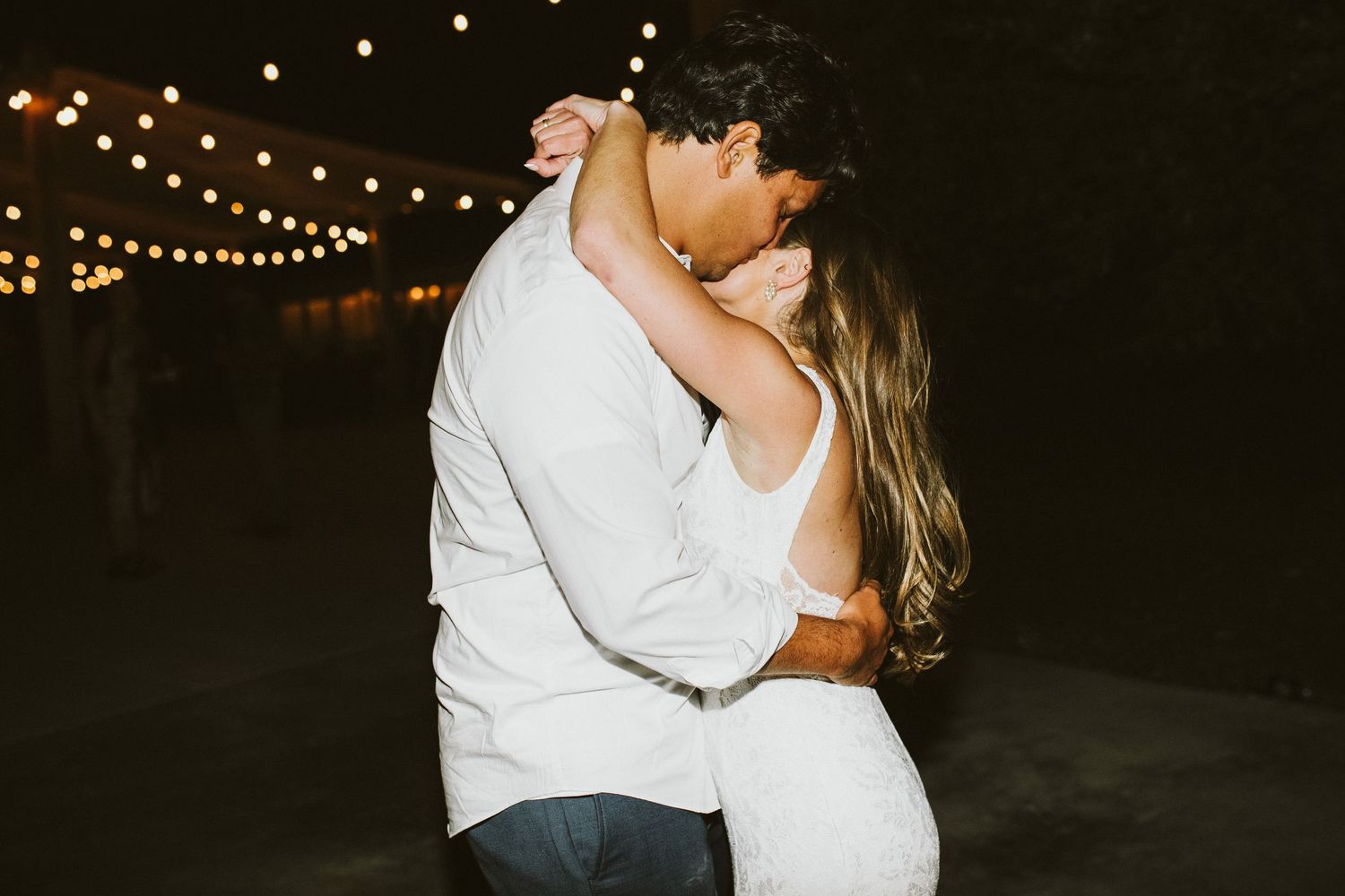 Bride and Groom candid image at their reception at Shay Meadow Ranch in Big Bear California