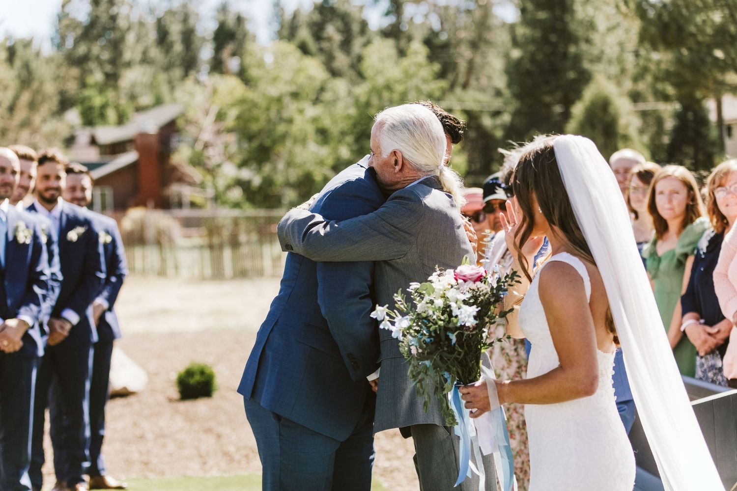 Photograph from wedding ceremony at Shay Meadow Ranch in Big Bear California