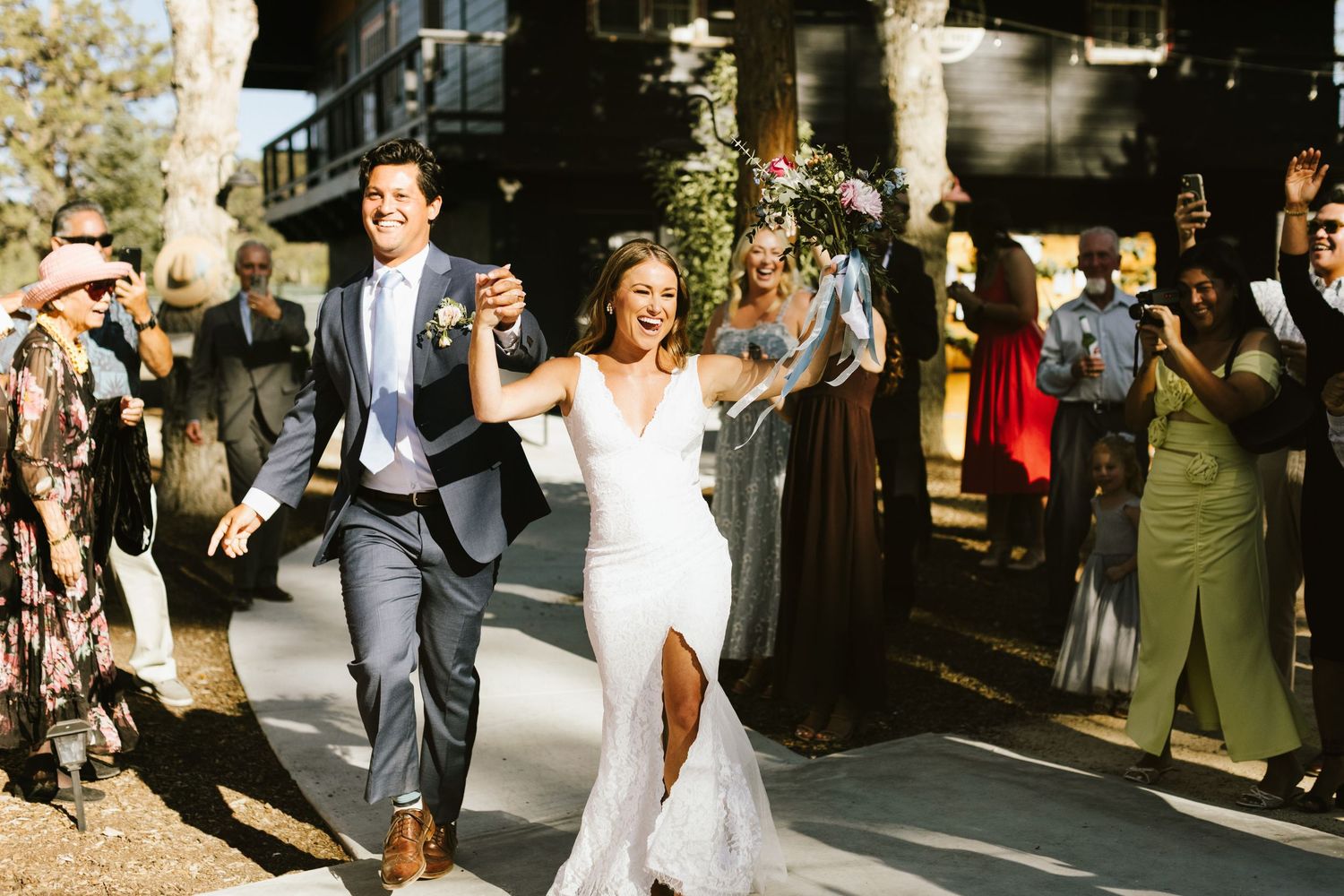 Candid photograph from wedding reception at Shay Meadow Ranch in Big Bear California