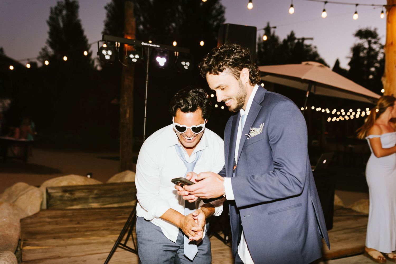 Candid image of wedding reception at Shay Meadows Ranch in Big Bear California