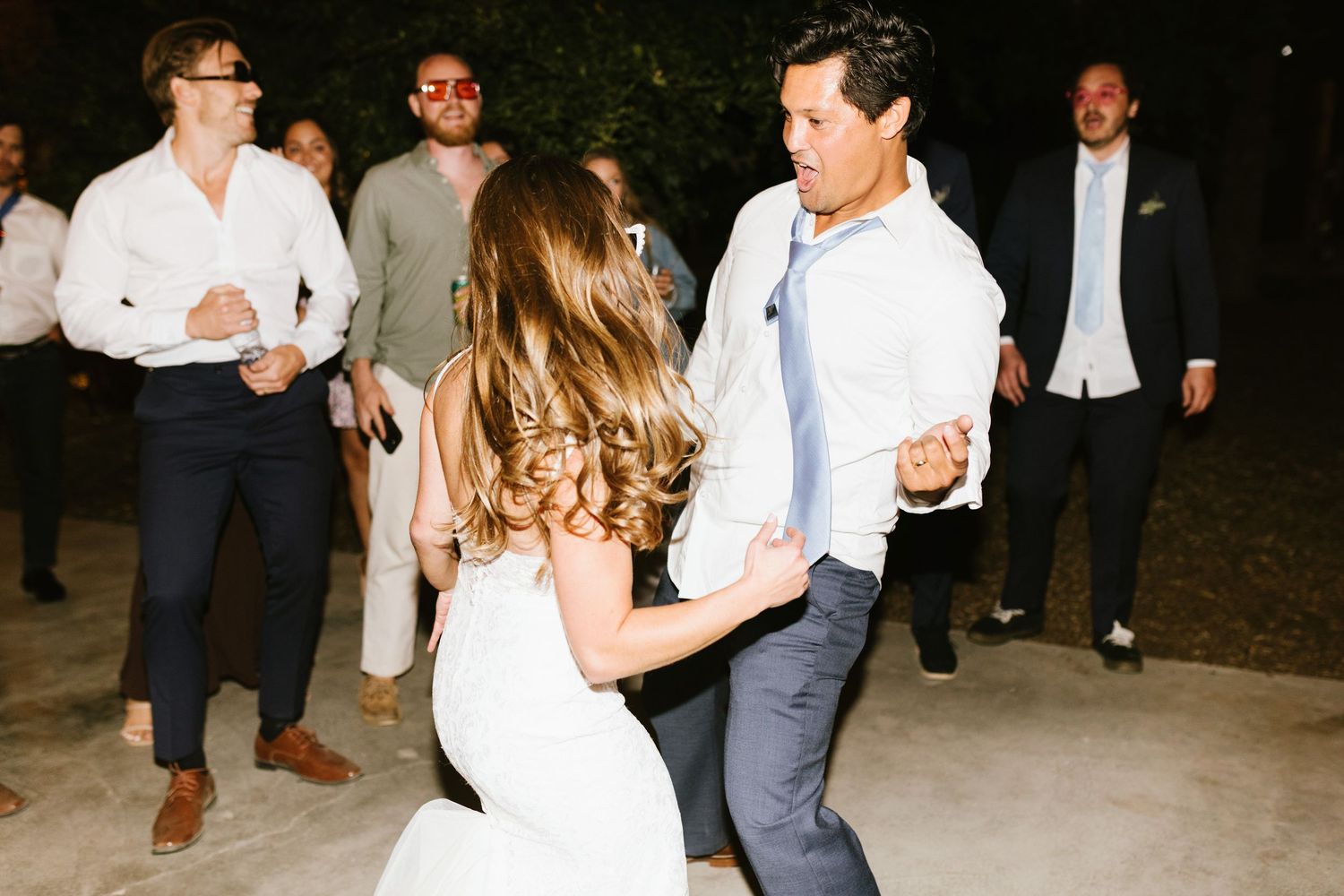 Candid image of wedding reception at Shay Meadows Ranch in Big Bear California