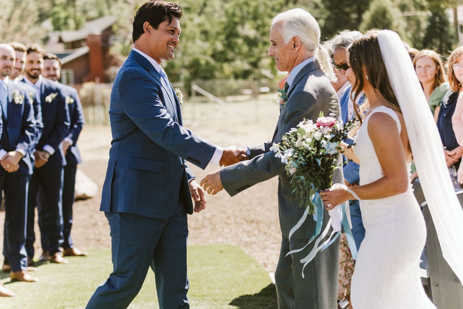Photograph from wedding ceremony at Shay Meadow Ranch in Big Bear California