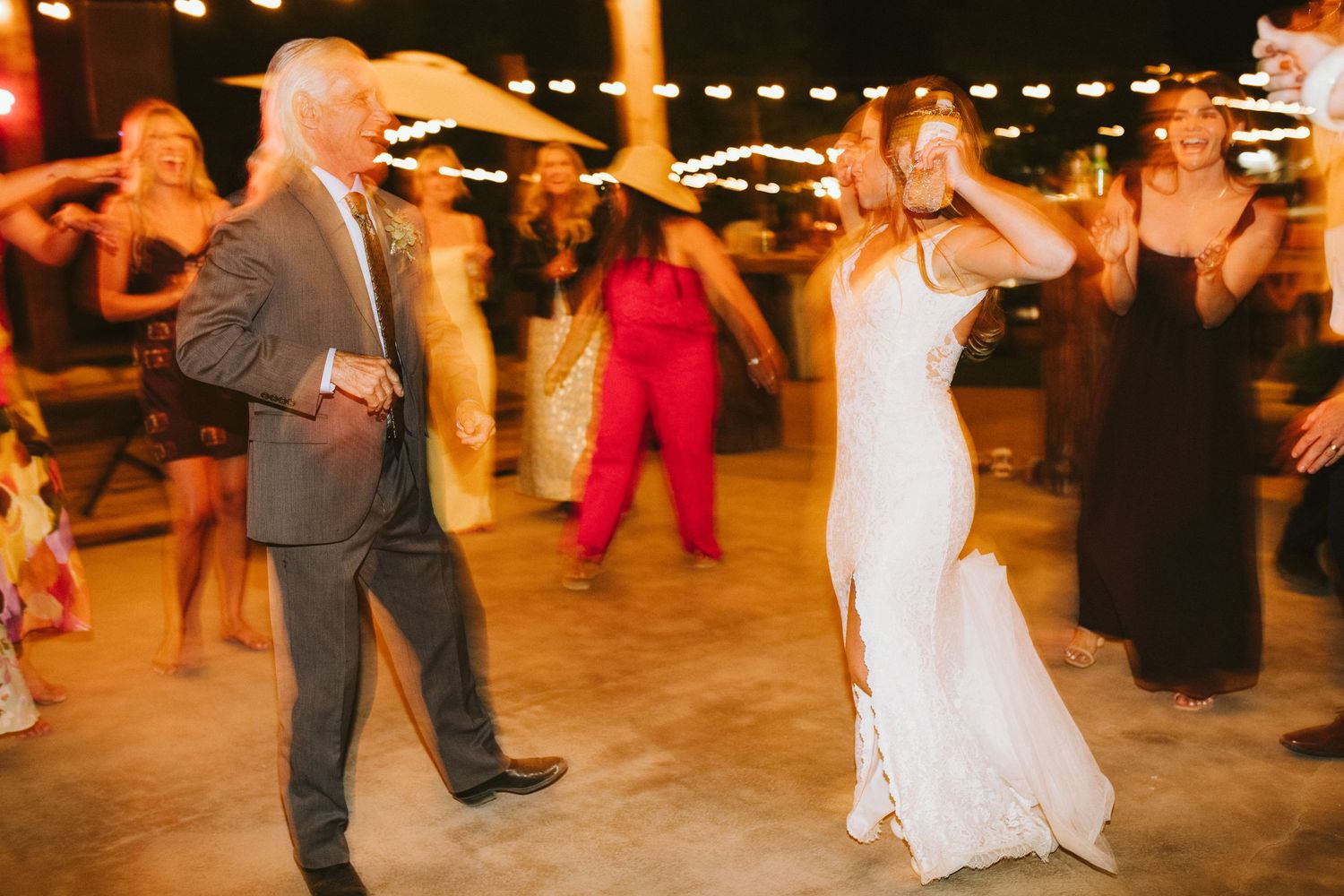 Candid image of wedding reception at Shay Meadows Ranch in Big Bear California
