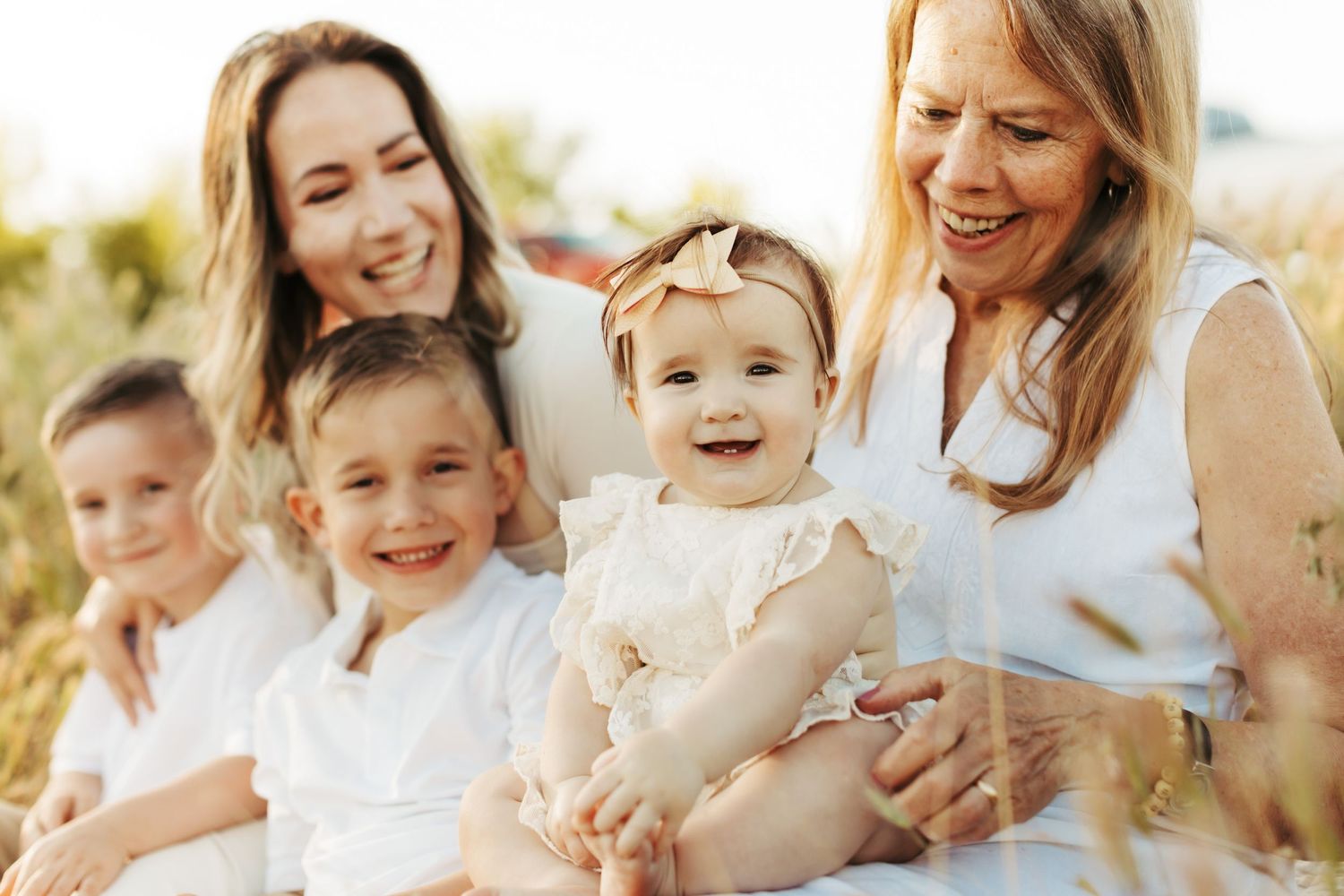 Family photoshoot with grandchildren in Nampa Idaho