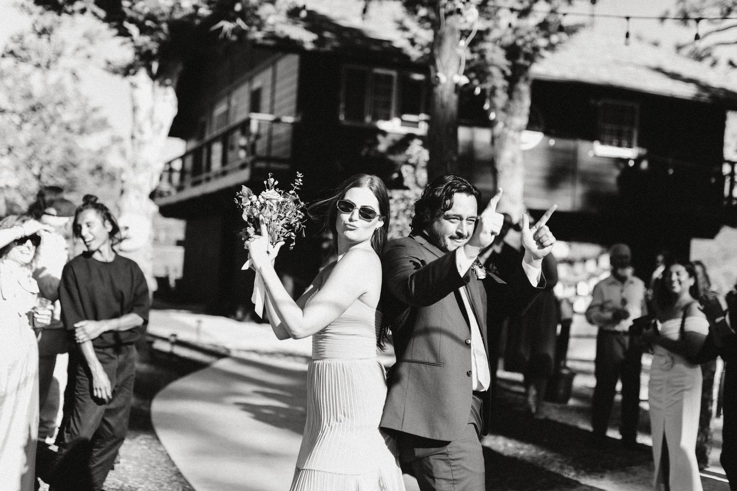 Candid photograph from wedding reception at Shay Meadow Ranch in Big Bear California