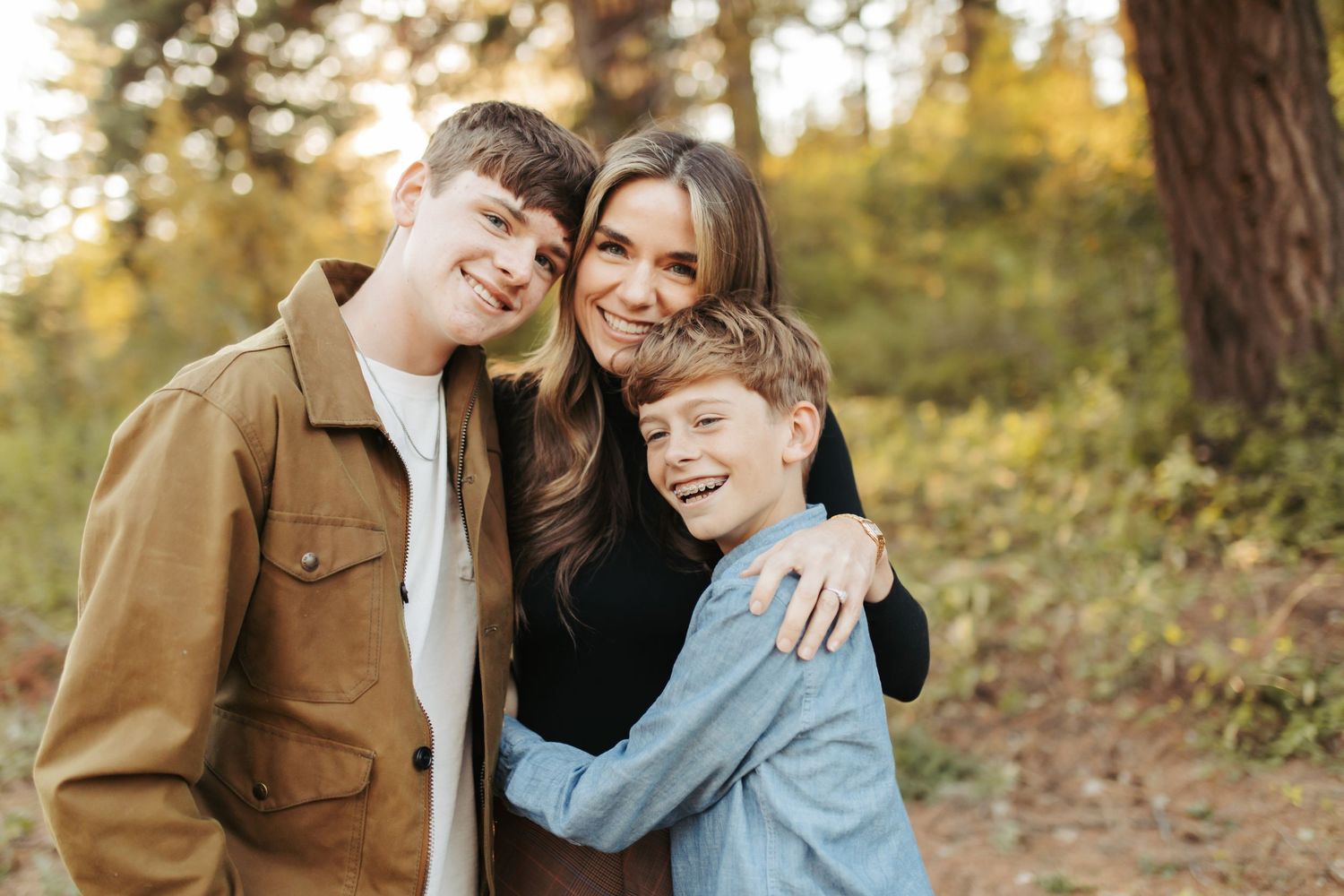 Portrait of a mother and her sons in McCall