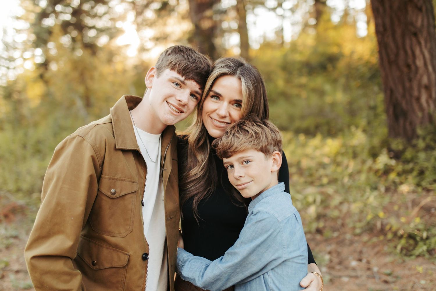 Portrait of a mother and her sons in McCall