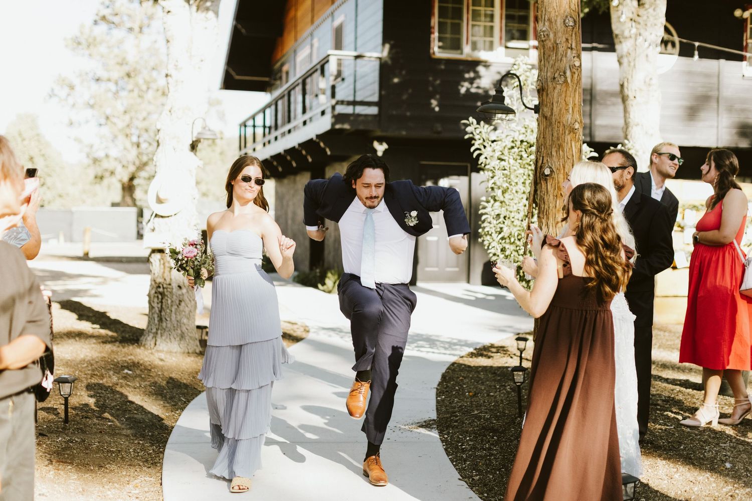 Candid photograph from wedding reception at Shay Meadow Ranch in Big Bear California