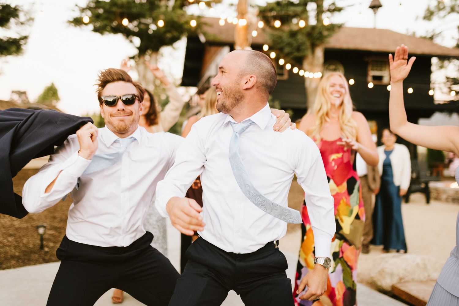 Candid image of wedding reception at Shay Meadows Ranch in Big Bear California