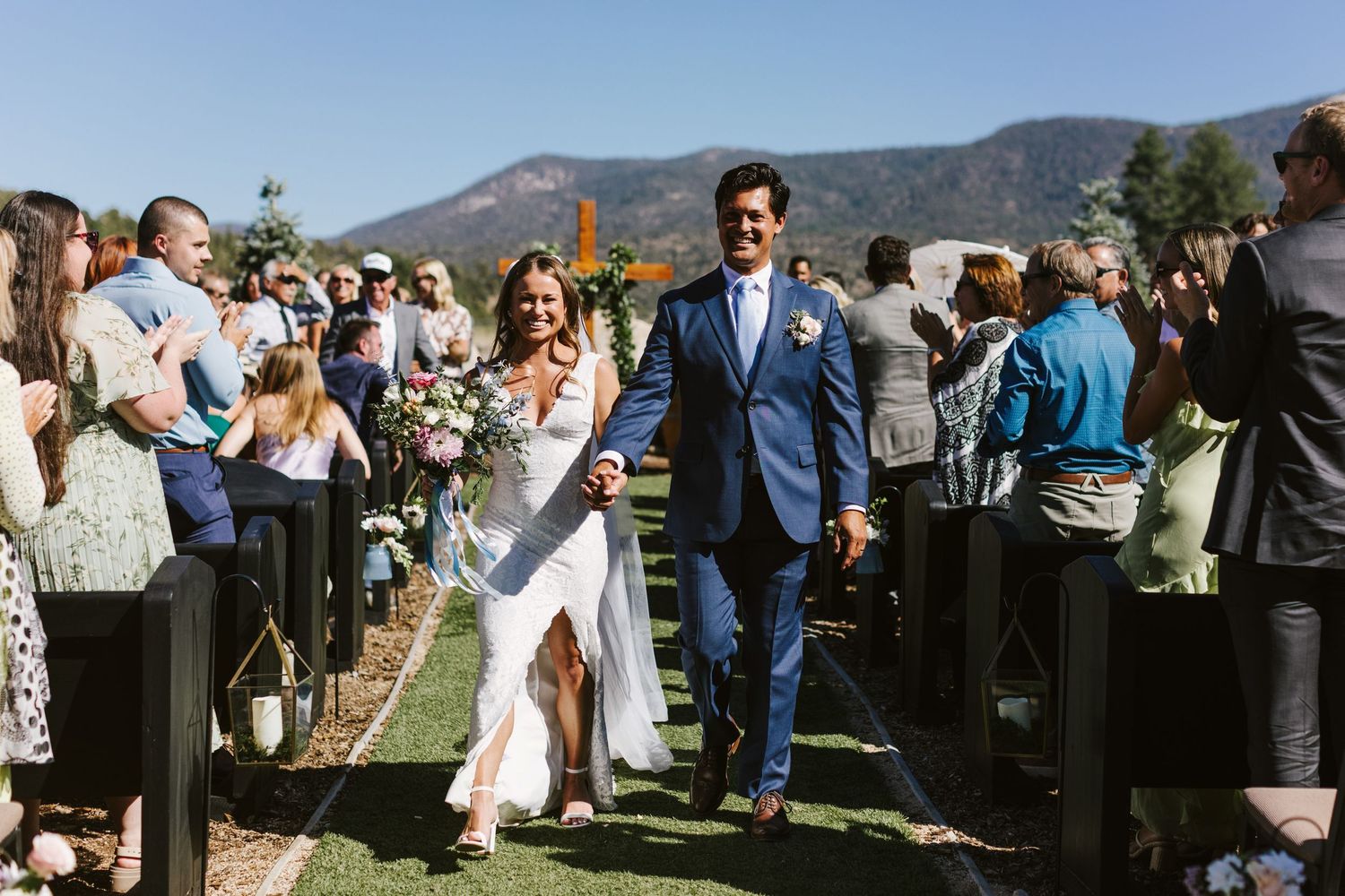 Photograph from wedding ceremony at Shay Meadow Ranch in Big Bear California