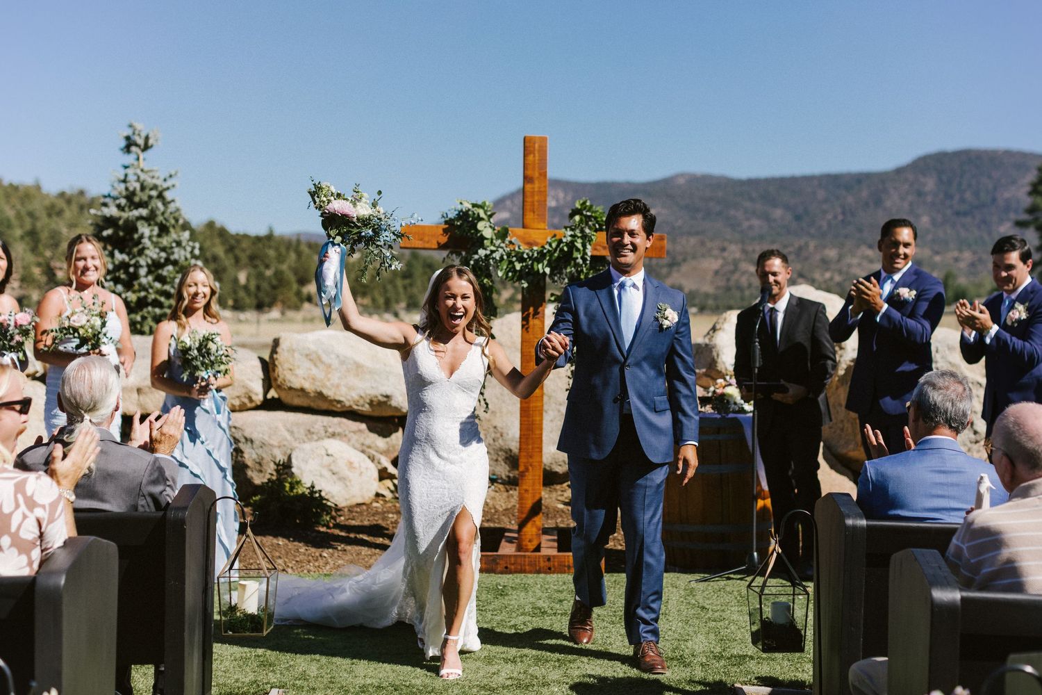Photograph from wedding ceremony at Shay Meadow Ranch in Big Bear California