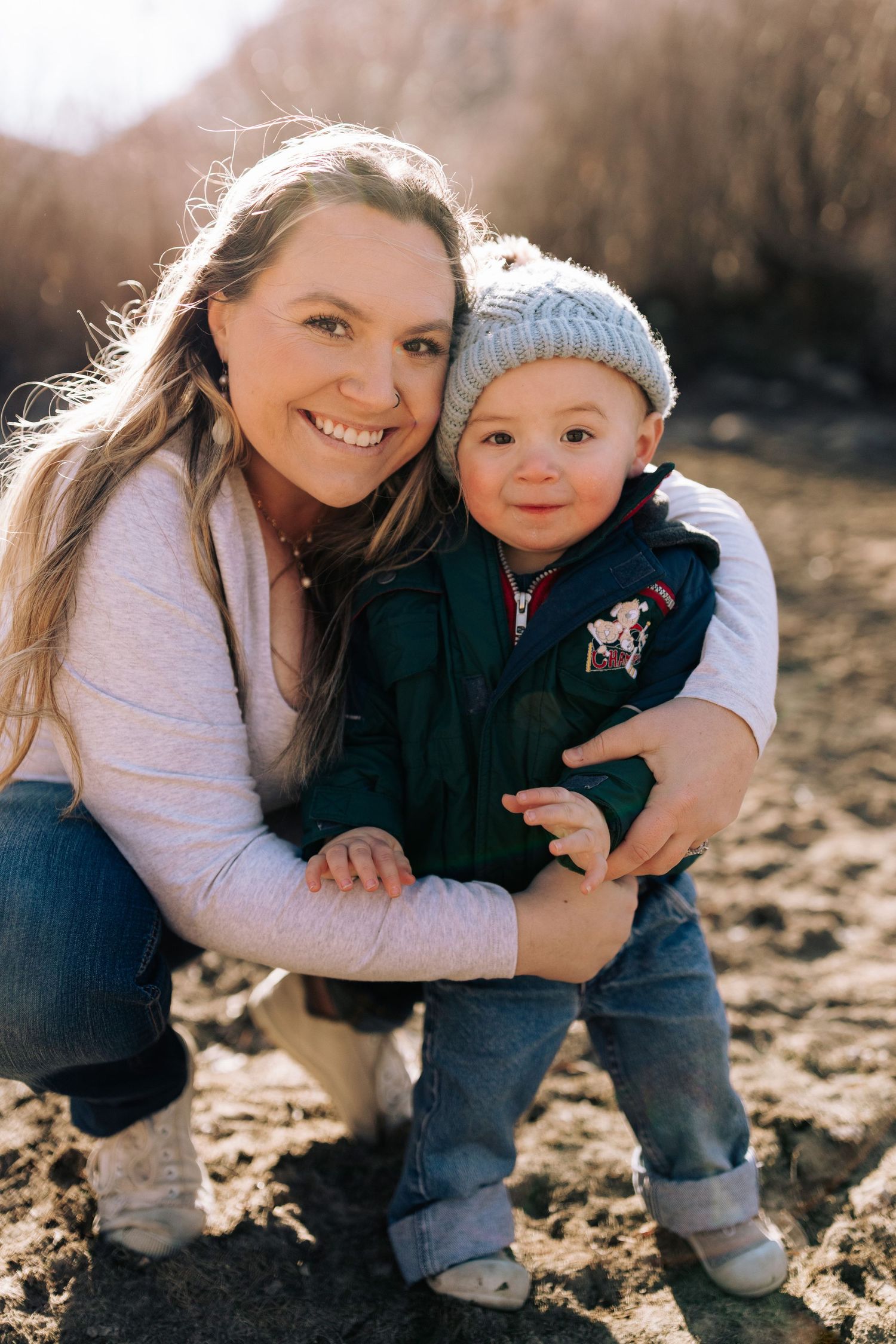 family photoshoot for mother and son near Boise