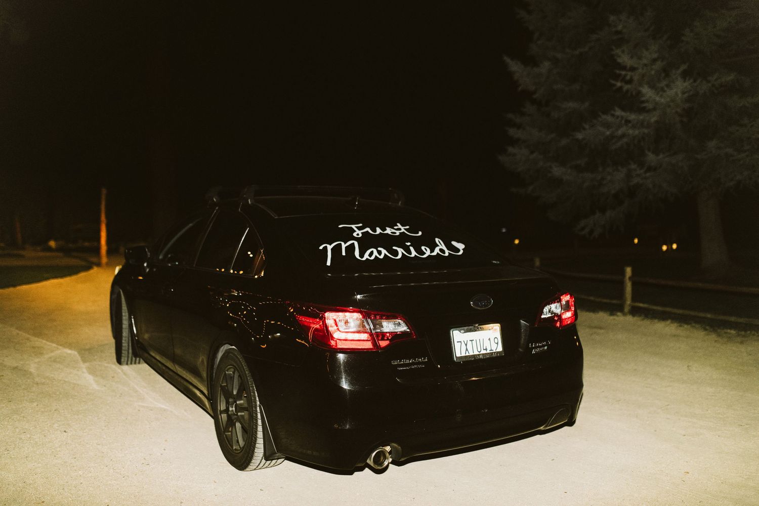 Getaway car at a wedding in Big Bear California