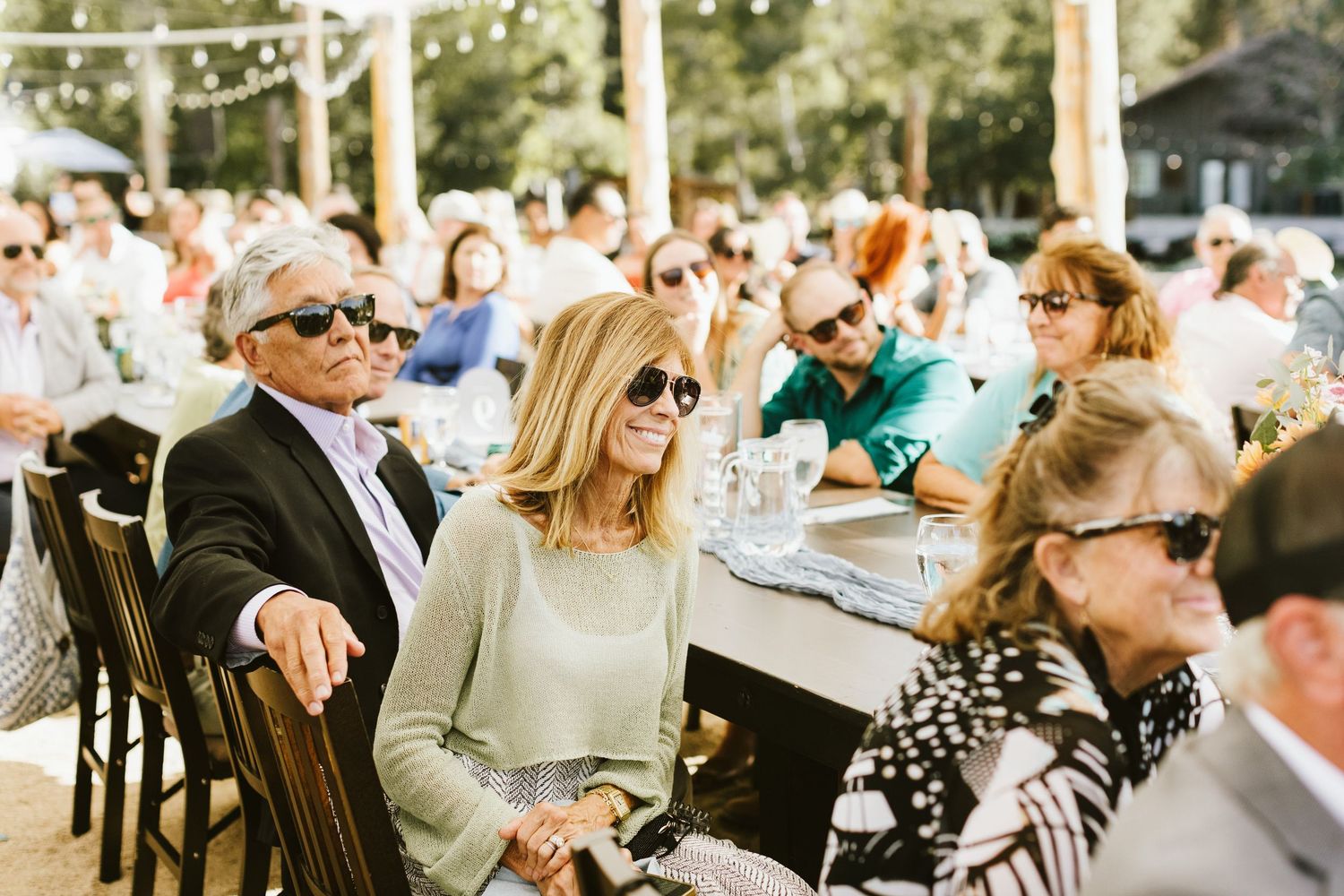 Candid photograph from wedding reception at Shay Meadow Ranch in Big Bear California