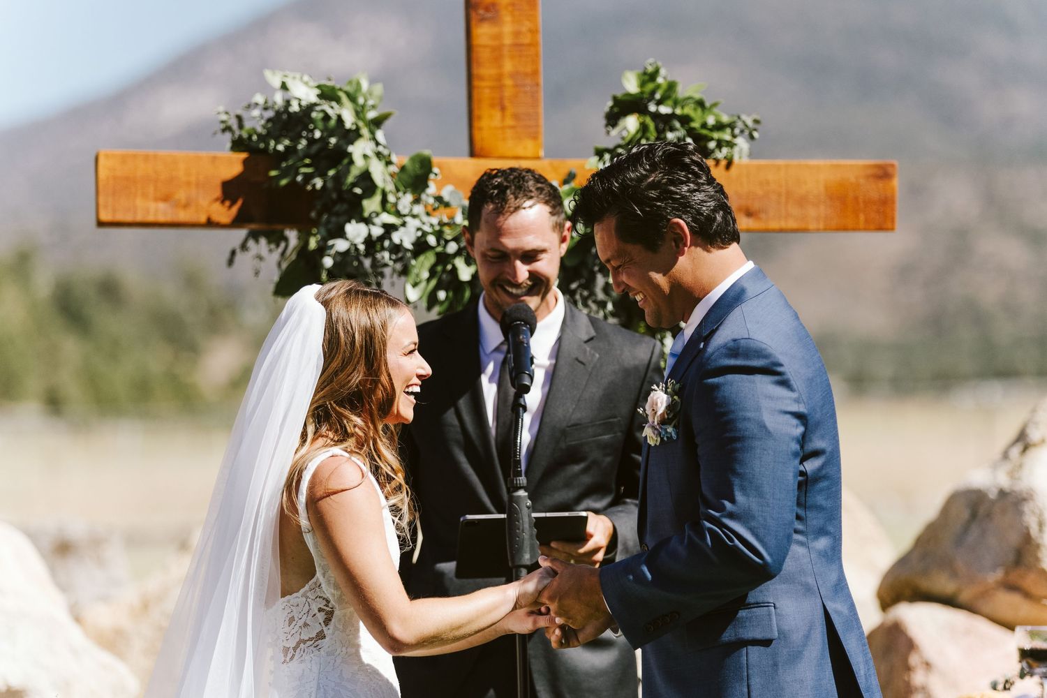 Photograph from wedding ceremony at Shay Meadow Ranch in Big Bear California