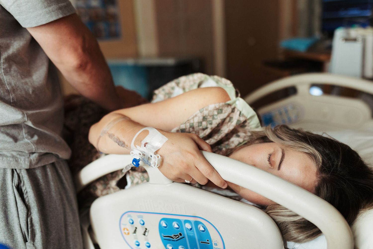 Birth photography of a mom holding her newborn in Boise