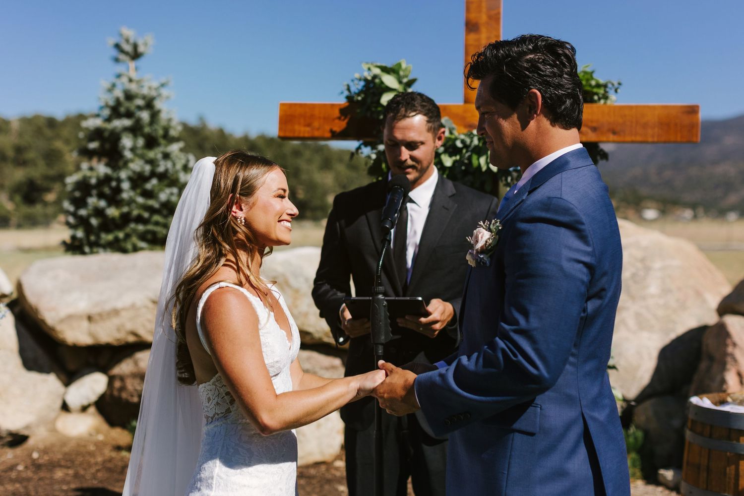 Photograph from wedding ceremony at Shay Meadow Ranch in Big Bear California