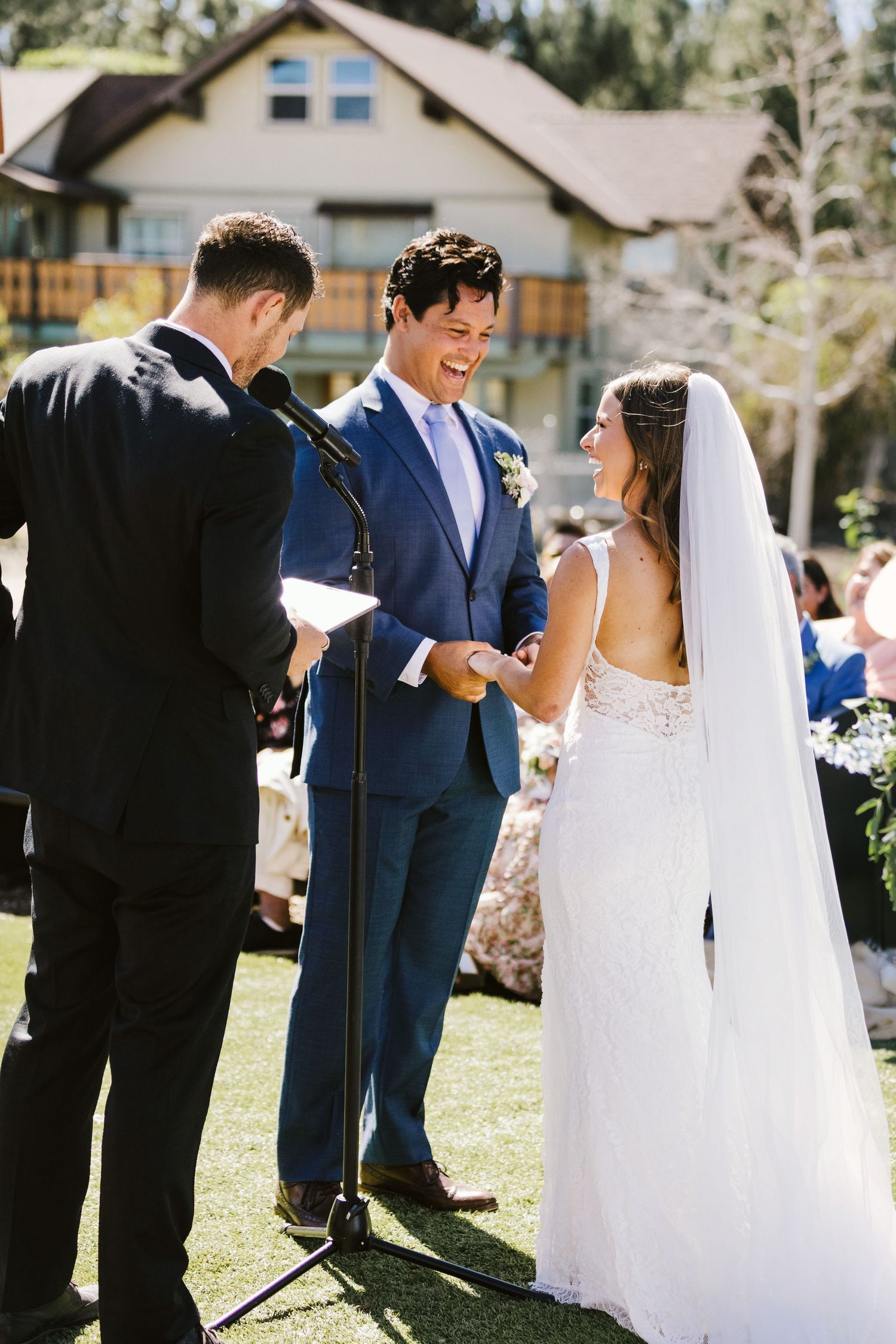 Photograph from wedding ceremony at Shay Meadow Ranch in Big Bear California