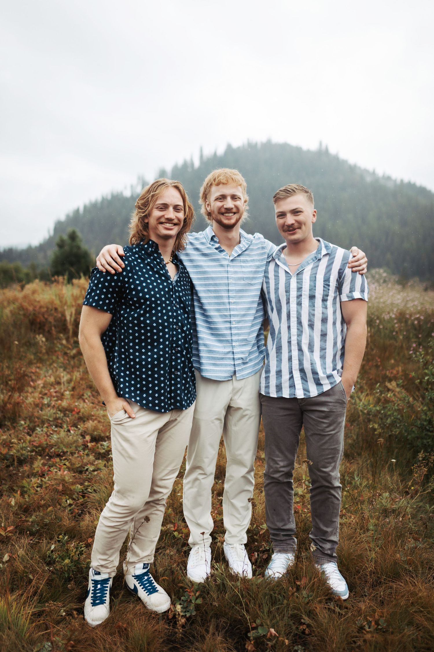 Sibling brothers standing together for family photos