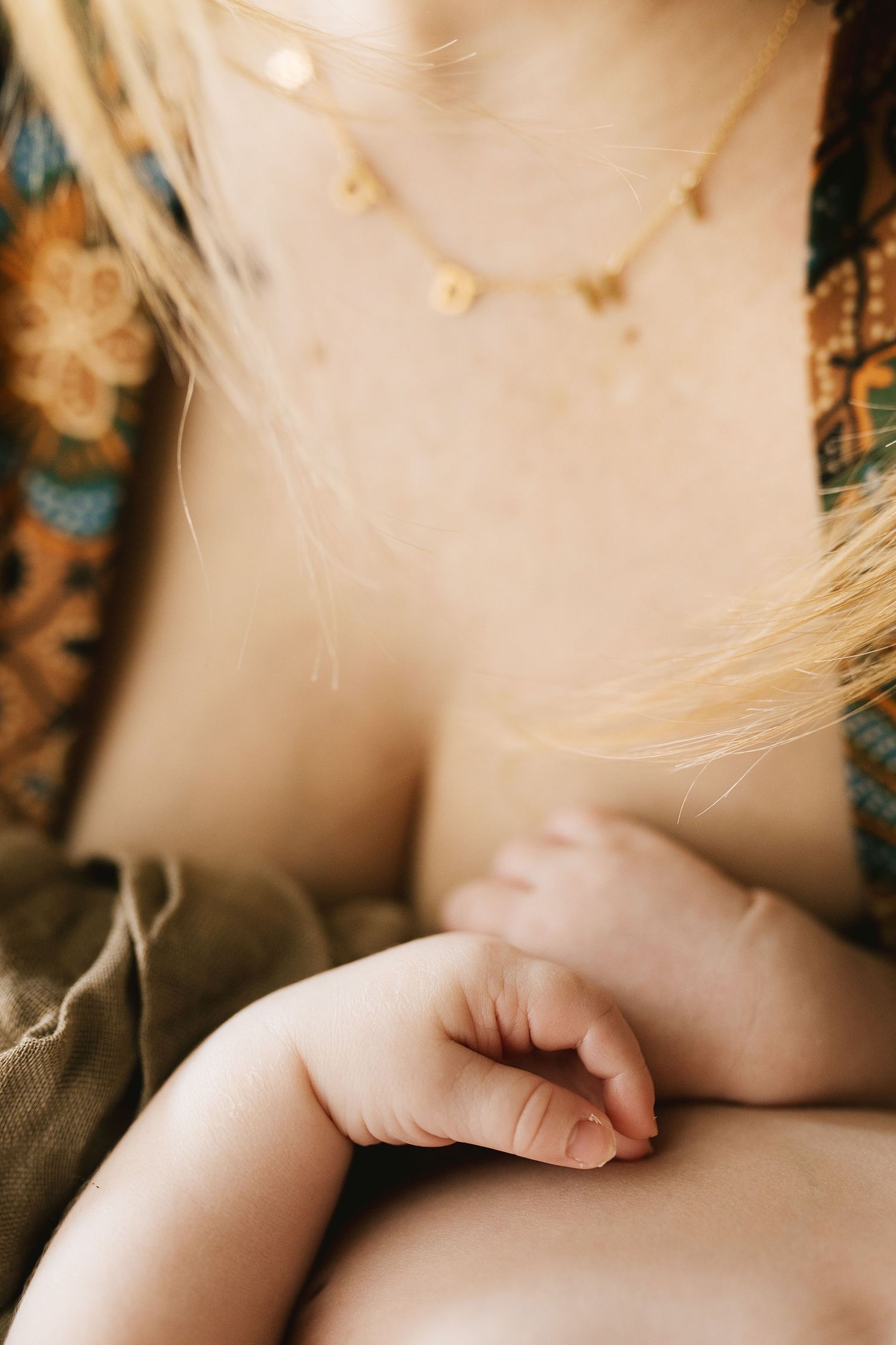 Candid image from newborn photoshoot at home in Boise