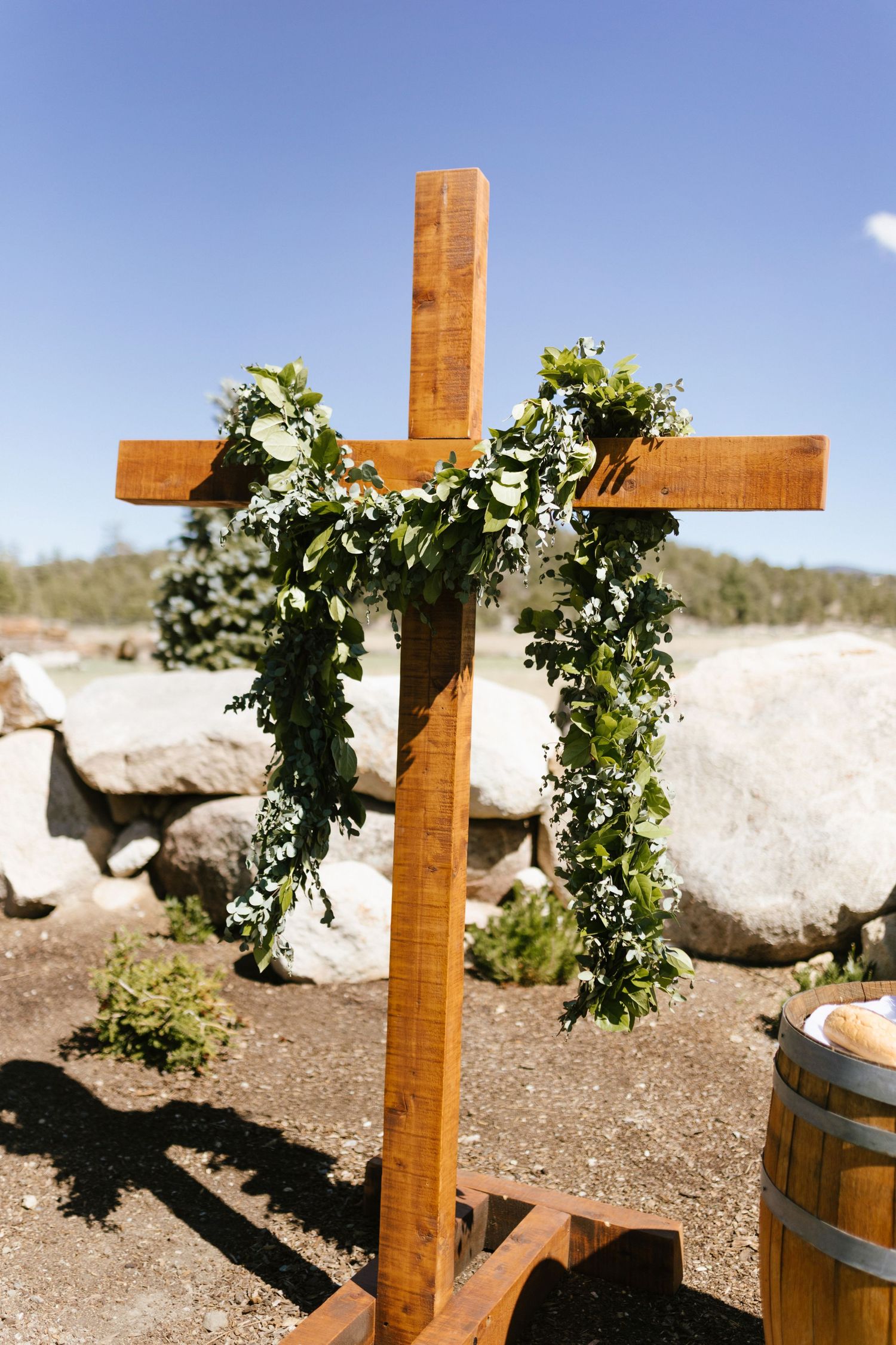 Photograph from wedding ceremony at Shay Meadow Ranch in Big Bear California