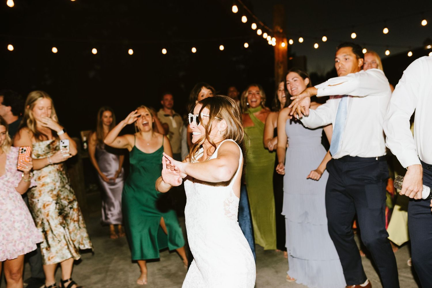 Candid image of wedding reception at Shay Meadows Ranch in Big Bear California